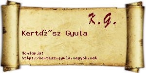 Kertész Gyula névjegykártya